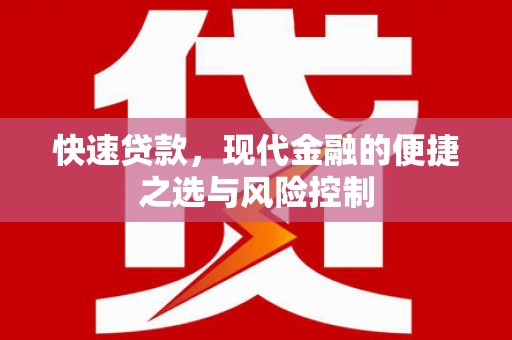 盐津快速贷款，现代金融的便捷之选与风险控制