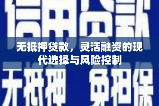 芦淞无抵押贷款，灵活融资的现代选择与风险控制