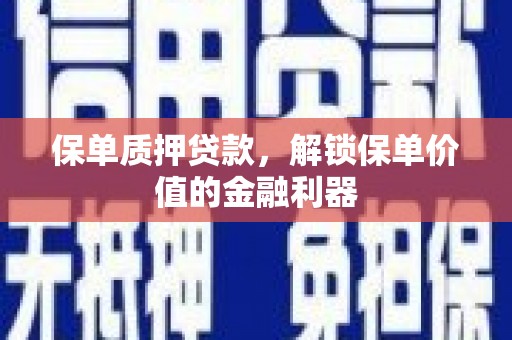 龙陵保单质押贷款，解锁保单价值的金融利器