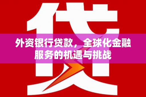 双溪外资银行贷款，全球化金融服务的机遇与挑战