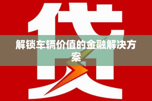 土默特右旗解锁车辆价值的金融解决方案