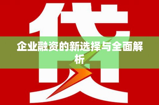 西咸企业融资的新选择与全面解析